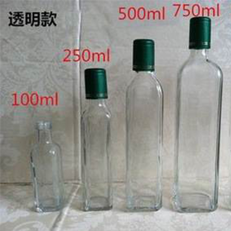 【久隆直供】500ml方橄榄油山茶油瓶玻璃瓶调味瓶酱油醋瓶香油瓶