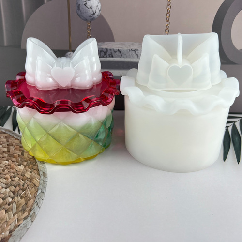 Fat Yaya diy mirror/frosted lotus leaf storage box glue mold bow table storage box silicone mold