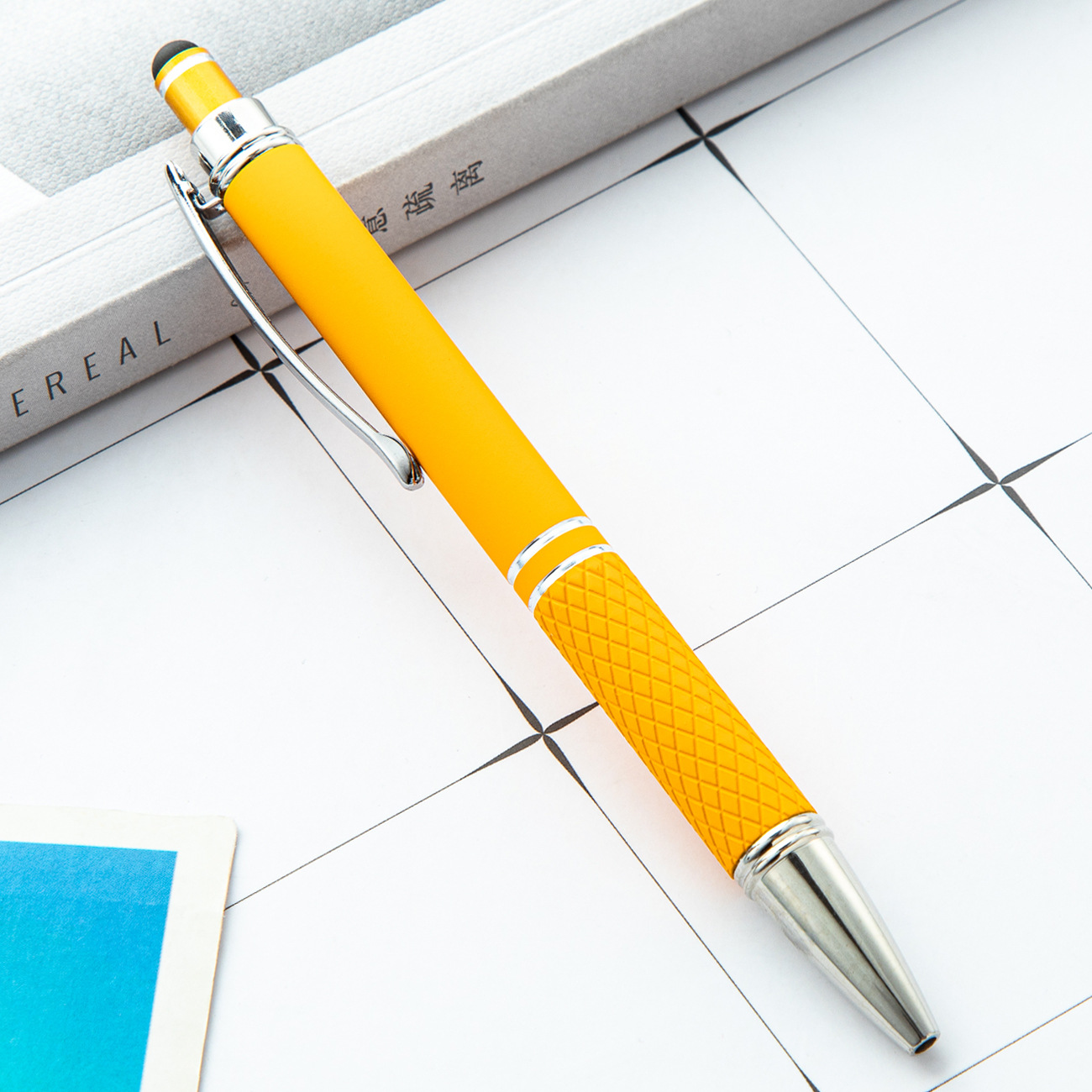 Prensa de aerosol de pegamento bolígrafo logotipo imprimible de metal táctil publicidad regalo pluma negocio empresa promocional bolígrafo