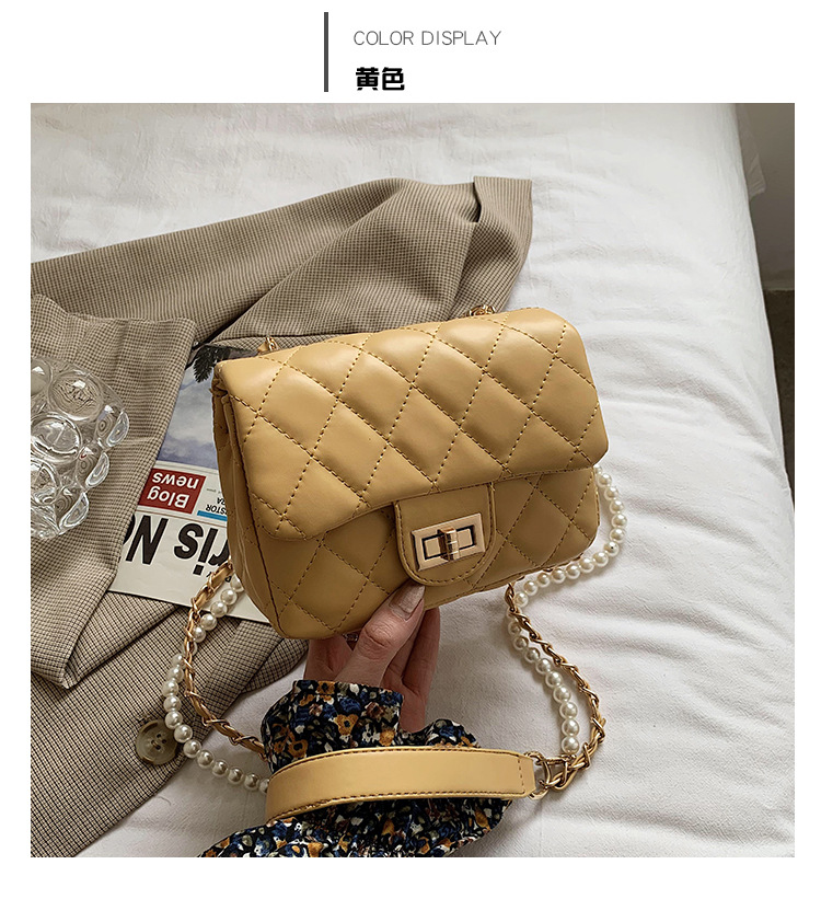 Korean Chain Shoulder Messenger Pearl Bag display picture 1