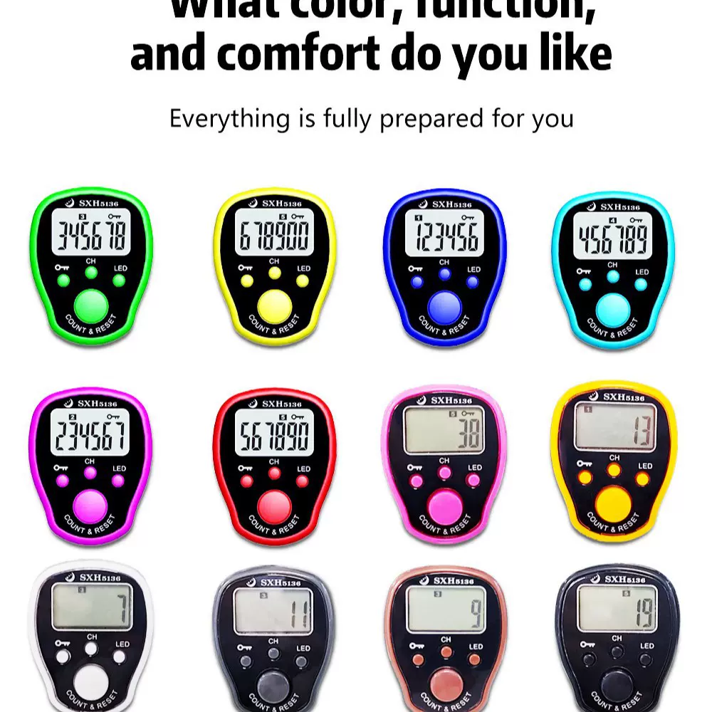 305英文镜面五通道外贸跨境电子计数器hand tally counter