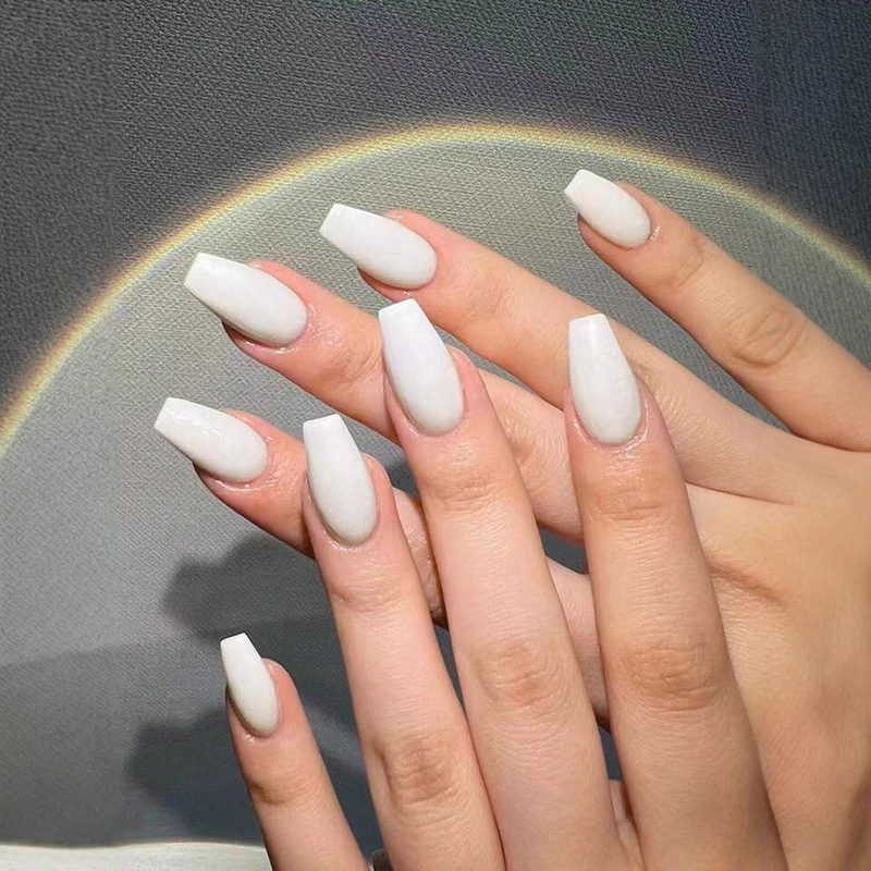 Shein Popular Yogurt White Short Ballet Manicure Tablets Milky White Short Fake Nails Pure White Nails in Stock Shein Popular Yogurt White Short Ballet Manicure Tablets Milky White Short Fake Nails Pure White Nails in Stock