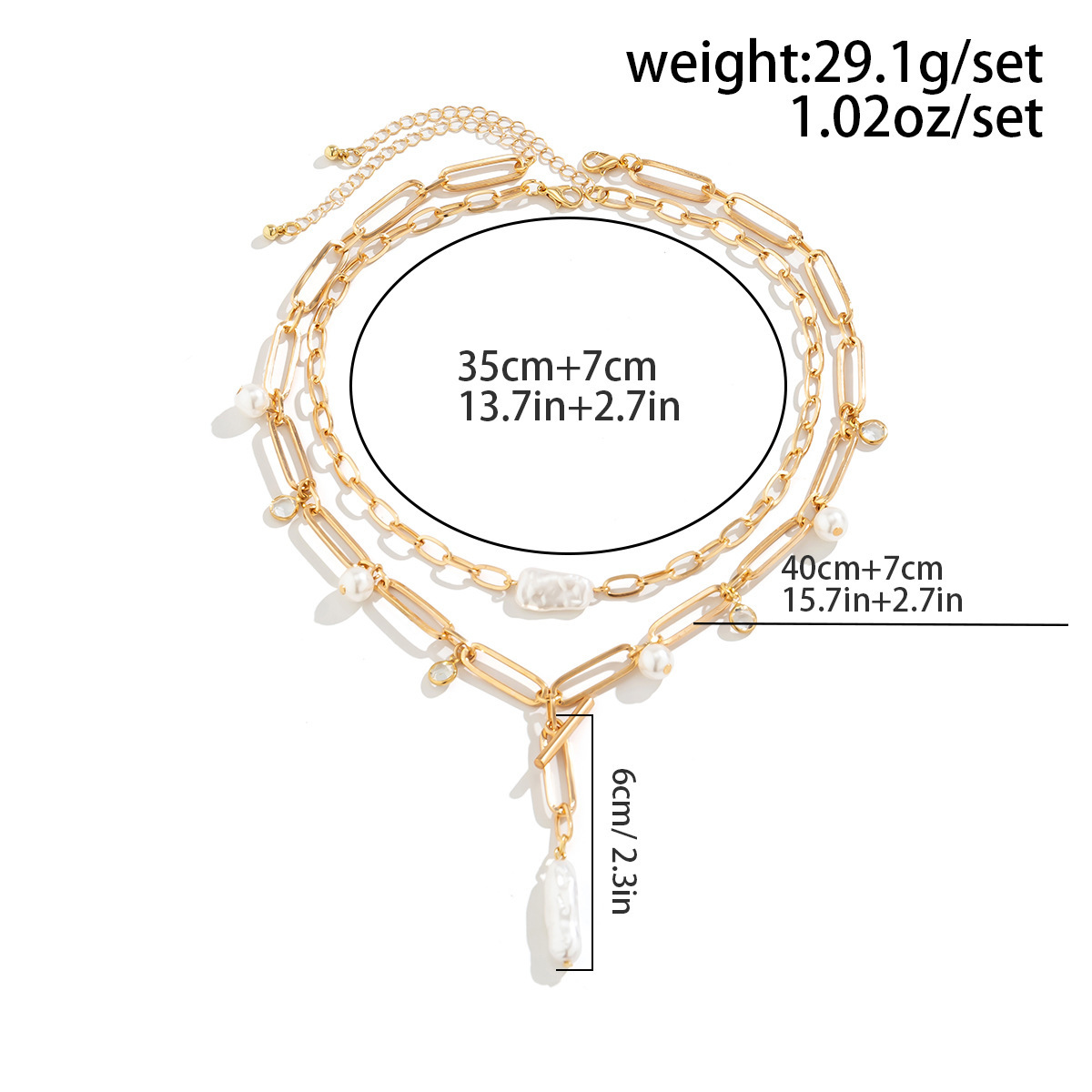 32g Weight Iron Pendant Material Necklace Classification Iron Chain Material 1 Piece Quantity Date, Tea Party Occasion Imitation Pearl, Iron Material Geometric Pattern Women's Gender Plating Design Elegant, Simple Style Style Elegant Simple Style Geometric Imitation Pearl Iron Wholesale Necklace 无