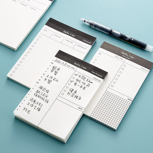 TODO simple business day plan, desk schedule, memo pad, note pad, tearable notepad