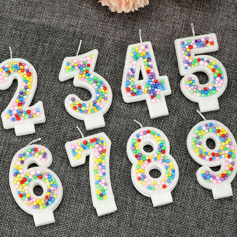 Velas de cumpleaños numéricas 0-9 con diseño de bolas, para Temu, Amazon, AliExpress – Mayorista de Yiwu