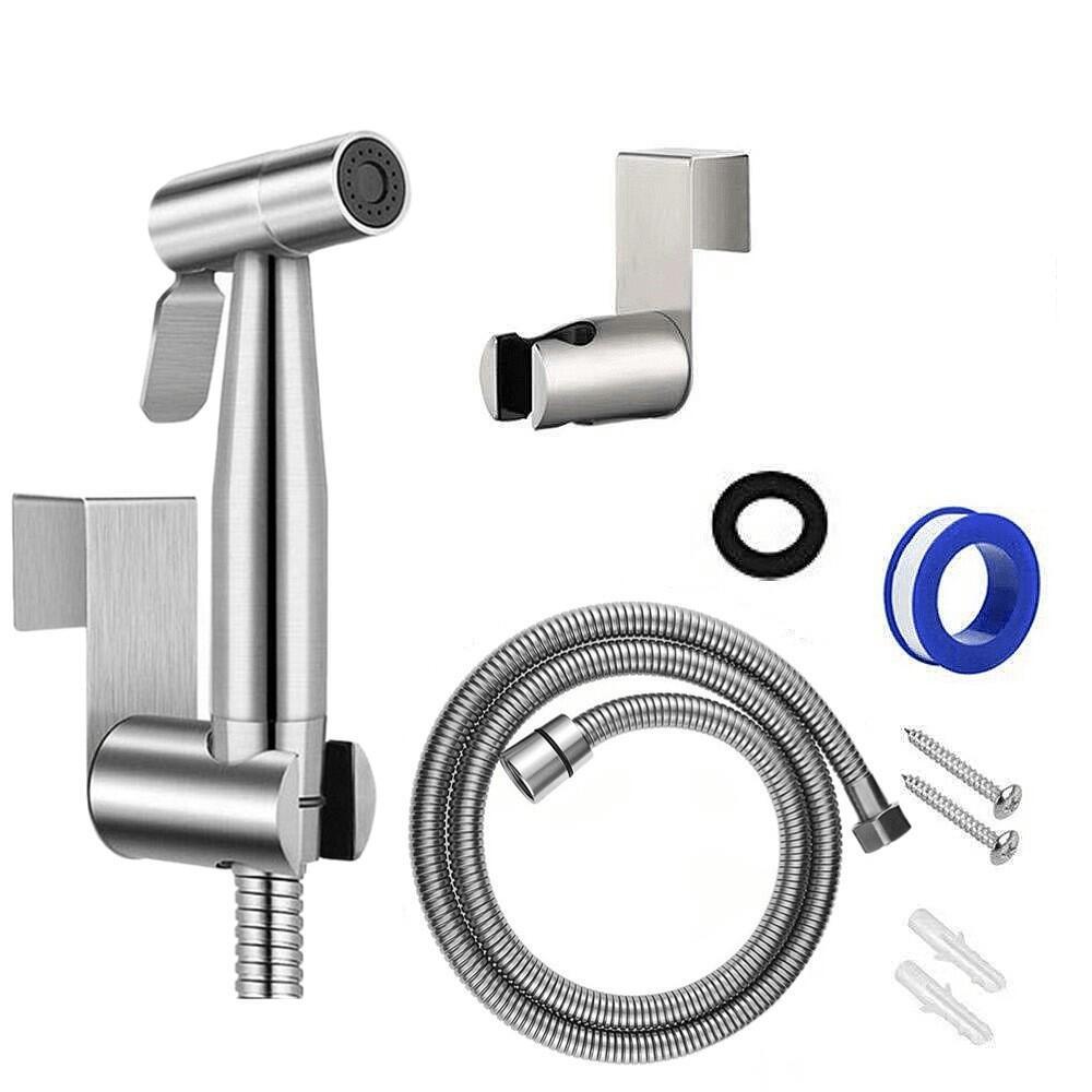 Comercio exterior transfronterizo 304 traje de limpiador de mujer de acero inoxidable negro cepillado estándar americano estándar europeo Booster PISTOLA DE PULVERIZACIÓN de inodoro