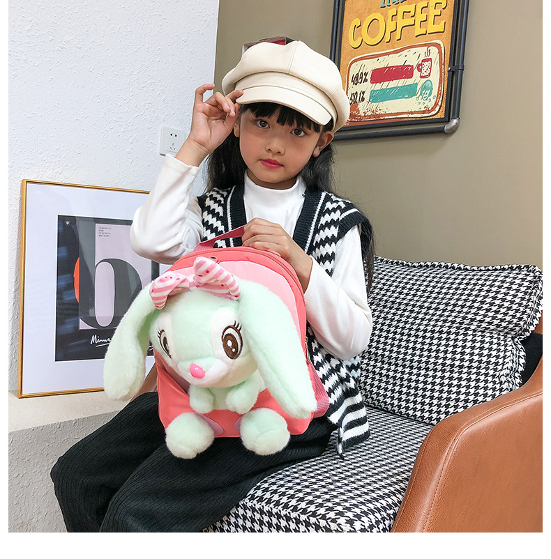 New children's backpacks, cute rabbit dolls, student kindergarten schoolbags, creative baby plush backpacks, printed undefined