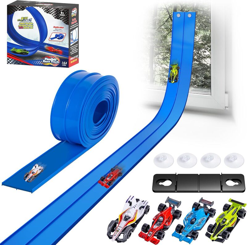 Cross-Border New DIY Double Track Car Pvc Magnetic Track Track 460cm with 2 Alloy Scooter Car Toys