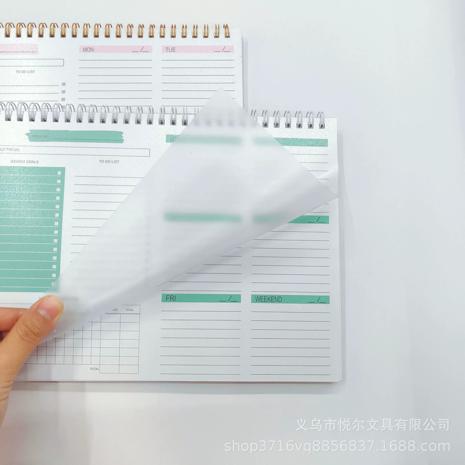 跨境 B5 英文线圈 这个高价值计划 这个 Amazon 定时擦拭 PP 可以撕开