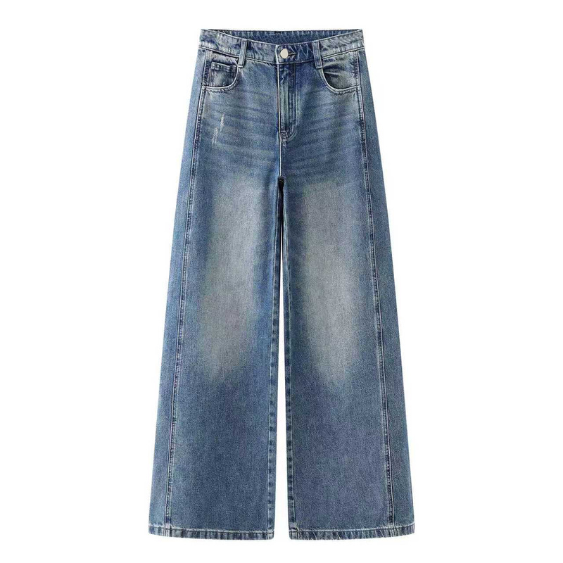 In Stock 2026 Spring New Style Distressed Slimming High-Waisted Wide-Leg Casual Straight Jeans Br321151 In Stock 2026 Spring New Style Distressed Slimming High-Waisted Wide-Leg Casual Straight Jeans Br321151
