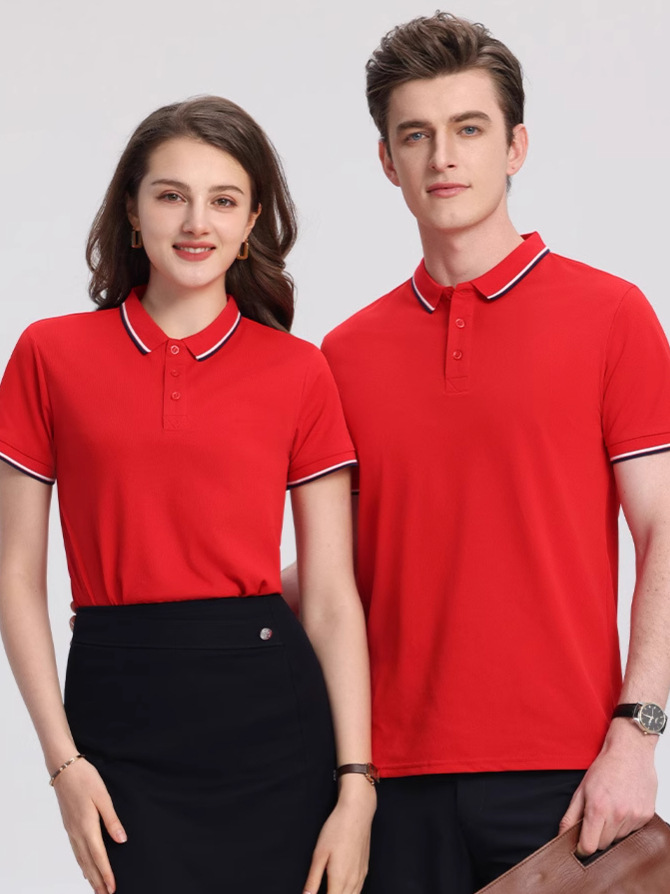 Hielo de oxígeno algodón Asia-Europa código transfronterizo empresa publicidad camisa de trabajo solapa de manga corta polo ropa de trabajo personalizada logotipo impreso