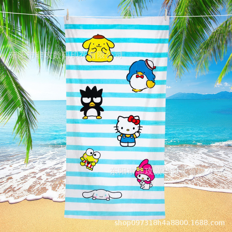 Amazon hot custom printed Hello Kitty and friends super soft bath towel_swimming pool_beach towel,