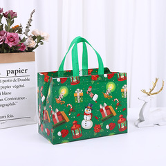 Christmas gift bag manufacturer wholesale non-woven bag custom cross-border laminated handbag heat embossed logo