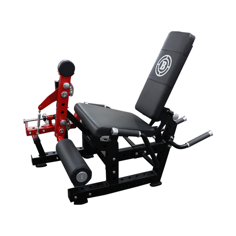Sentado, acostado, estirando y flexionando las piernas, gimnasio, ejercicio de piernas comerciales, equipo de fitness, sentado y acostado, estirando y flexionando las piernas, máquina integrada