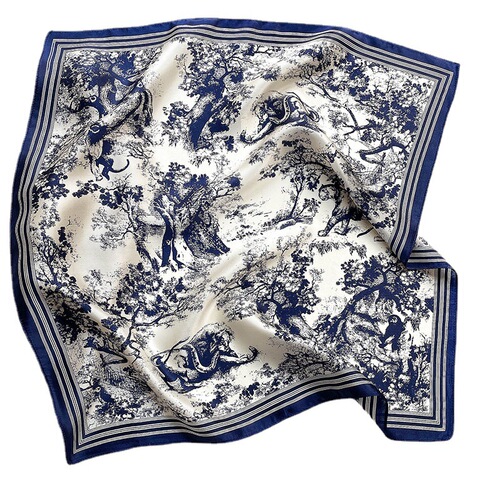  Autumn and Winter New Style Forest Style Silk Square Scarf Women's Silk Scarf Mulberry Silk Print Warm Scarf Shawl