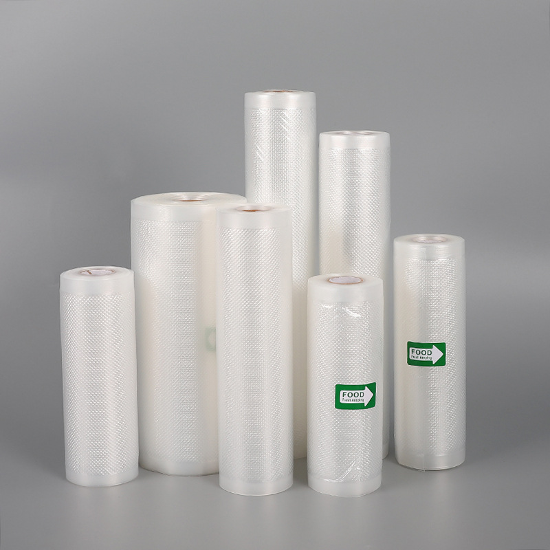 食品真空袋冷冻密封保鲜双面尼龙透明纹路卷塑封包装袋袋跨境专供