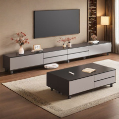 新しい中国風のテレビキャビネットとコーヒーテーブルの組み合わせリビングルームホームストレージロッカー新しい小型フロアテレビキャビネット