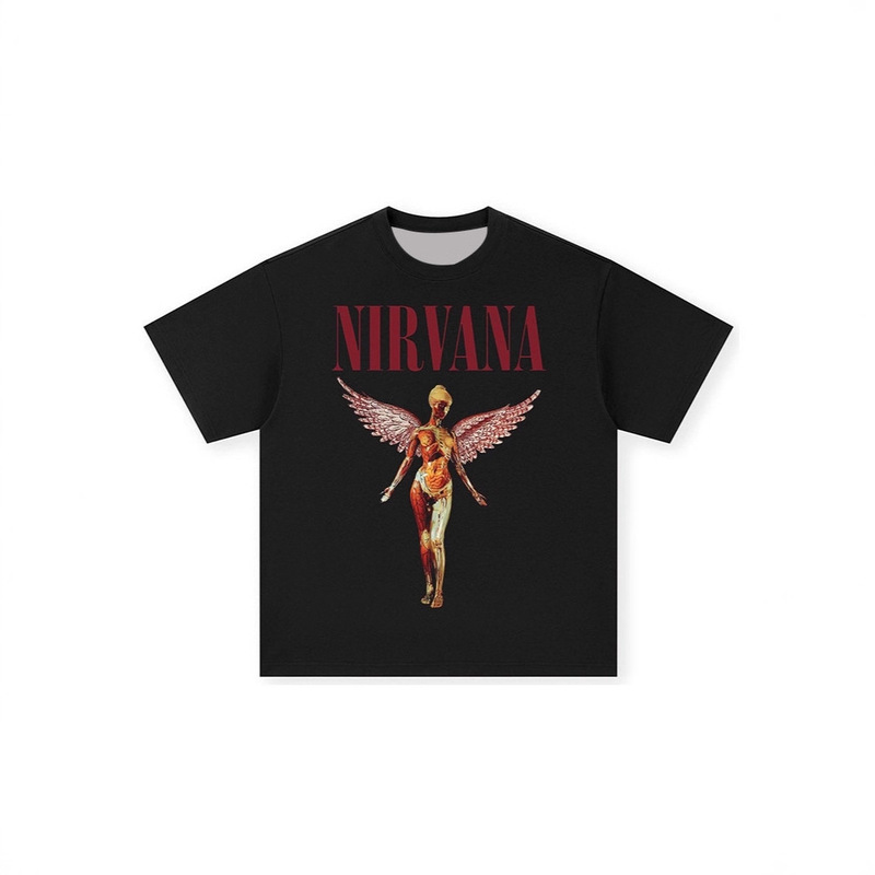 2025Nirvana Band Rock Nirvana Cobain Cobain Men's Short-Sleeved Cross-Border American 3D Printed Retro Short-Sleeved 2025Nirvana Band Rock Nirvana Cobain Cobain Men's Short-Sleeved Cross-Border American 3D Printed Retro Short-Sleeved