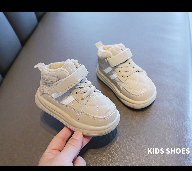 Winter children's sports with plush thick board warm bread men's and women's shoes, waterproof shoes_voghion.com