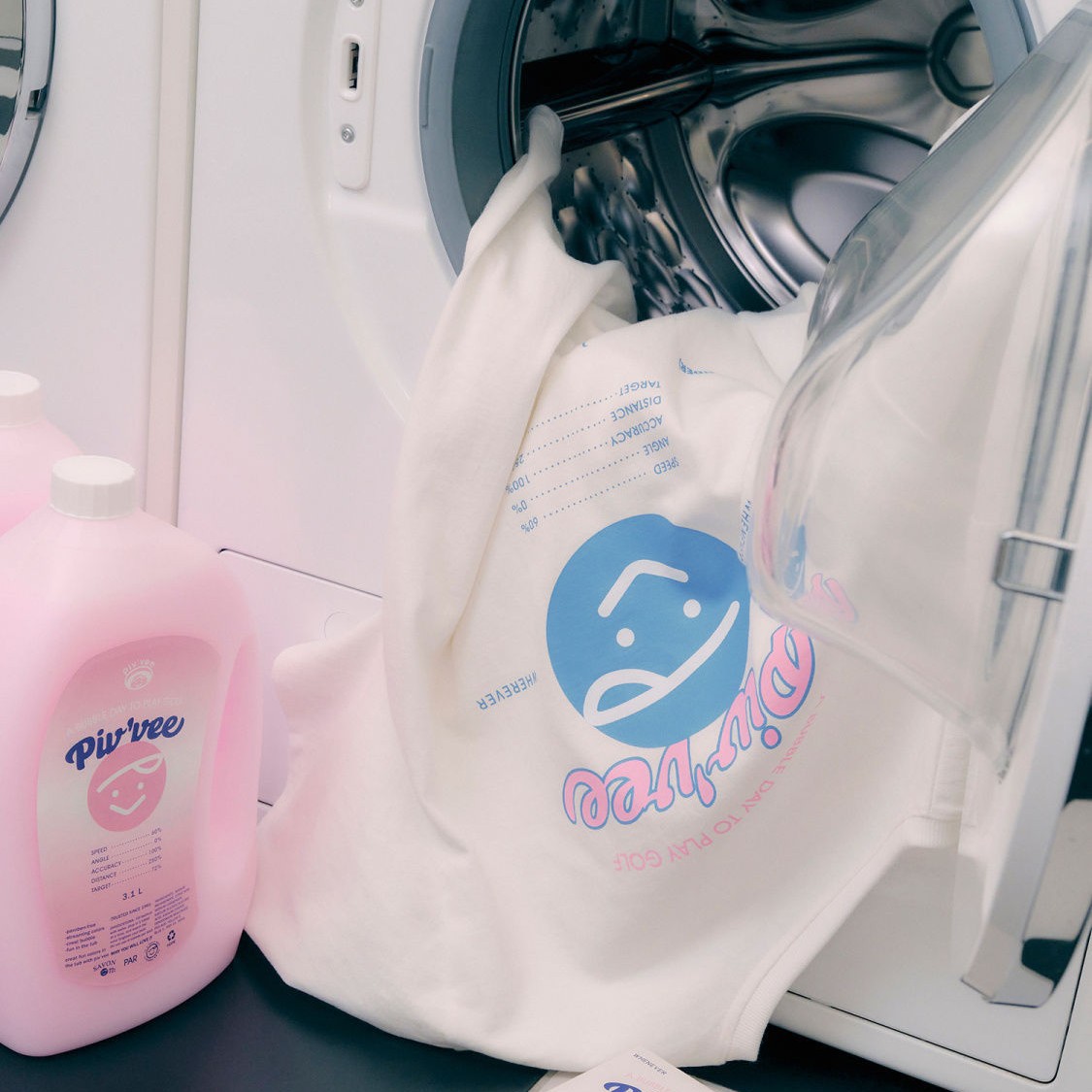 PIVVEE Korean Golf Suit 24 Years Women's Spring and Autumn Elastic Short Sleeve T