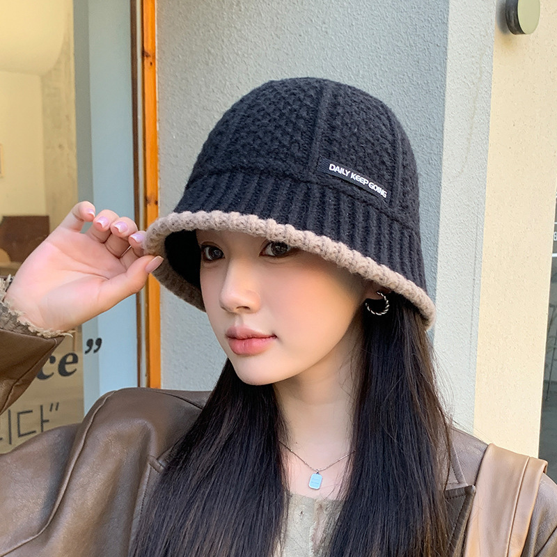 新款帽子女秋冬季保暖水桶渔夫帽韩版显脸小遮脸复古百搭盆帽|undefined