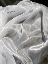 水光纱亮光闪光白纱加密软欧根纱高档设计师面料汉服礼服衬衣布料