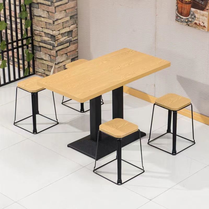 Fast Food Restaurant Table Commercial Milk Tea Shop Catering Snack Shop Noodle Shop Breakfast Hall Restaurant Table and Chairs Rectangular Fast Food Table