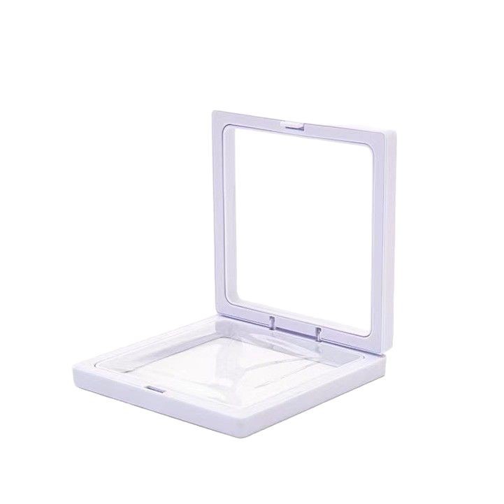 Bracelet acrílico joyería almacenamiento estante de exhibición de embalaje caja de almacenamiento de papel PE película flotante estante de joyería transparente