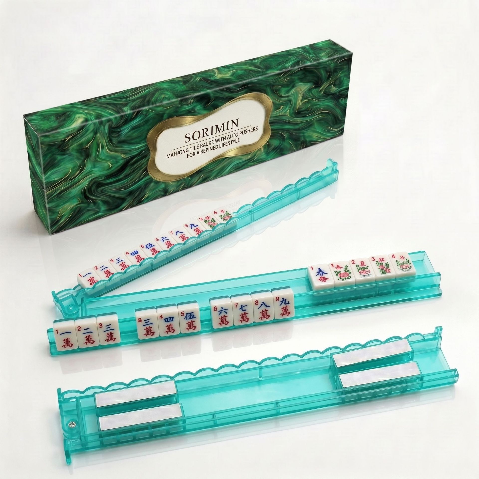 Amazon's best-selling new American-style mahjong pusher 20inch multi-color multifunctional non-slip wavy pattern pusher in a color box