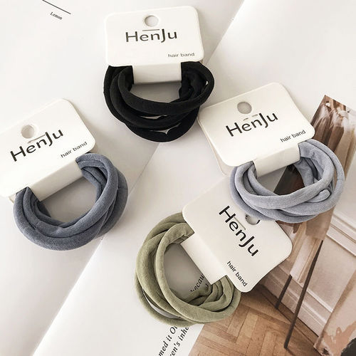 6 packs of basic rubber bands to tie hair, high-elasticity hair rope, hair accessories, headband, seamless hair ties, headband set