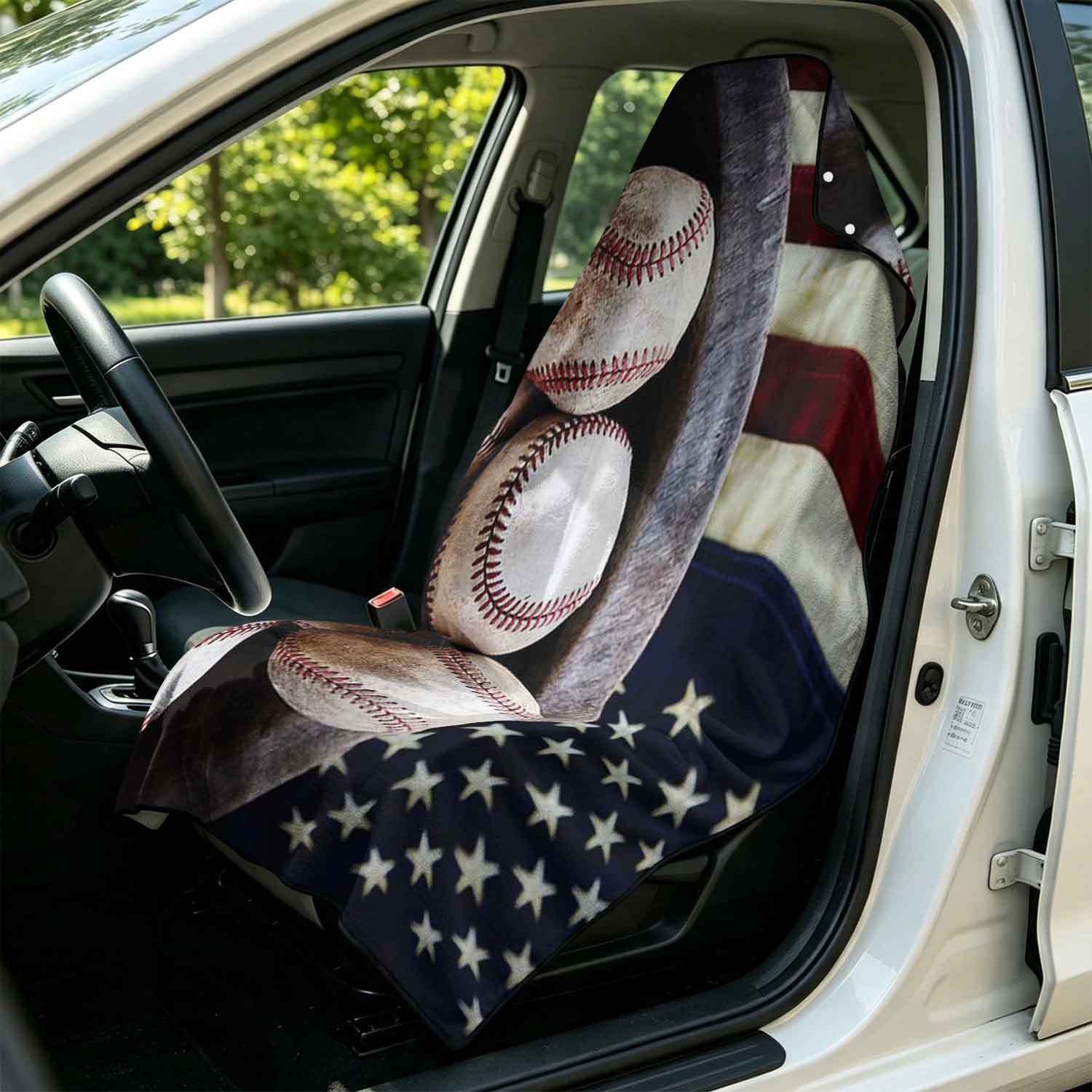 Printed bath towel and car seat cover 2-in-1, ultra-fine fiber outdoor beach and car dual-use universal seat cushion