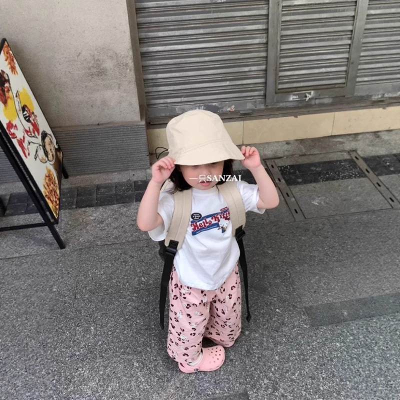 夏キティ猫ピンク綿カジュアルパンツベビー防蚊パンツ子供スタイルパンツかわいいトップス女の子|undefined