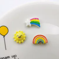 Мультфильм блеск солнце Радуга DIY аксессуары из смолы детское кольцо зажим для ушей патч шпилька канцелярские украшения материал