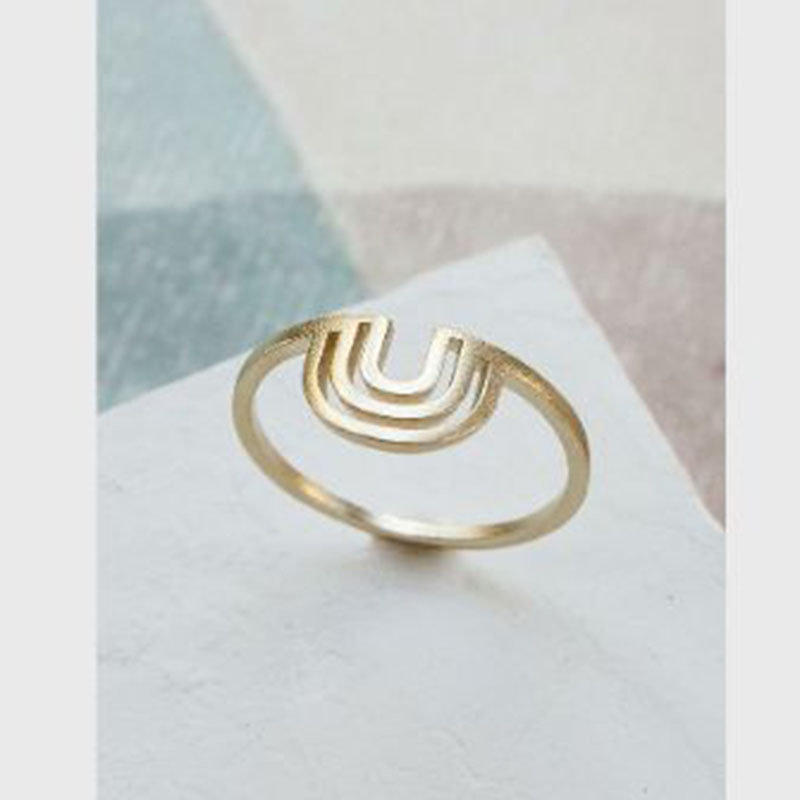 Simple Style Geometric Titanium Steel Plating Rings display picture 3