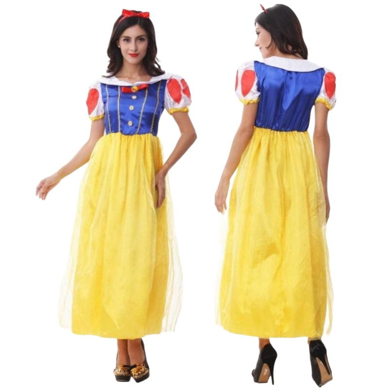 Halloween Snow White Costume Adult Masquerade Costume Princess Skirt Stage Performance Costume Bust Set