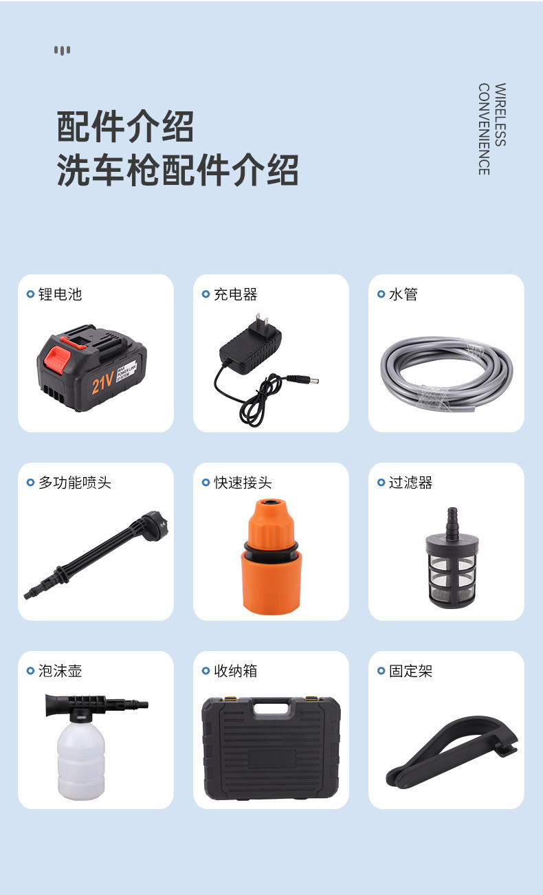 High-Pressure Car Wash Water Gun, Household Telescopic Hose Set, Portable Car Wash Gun, Garden Watering and Cleaning Tool Set