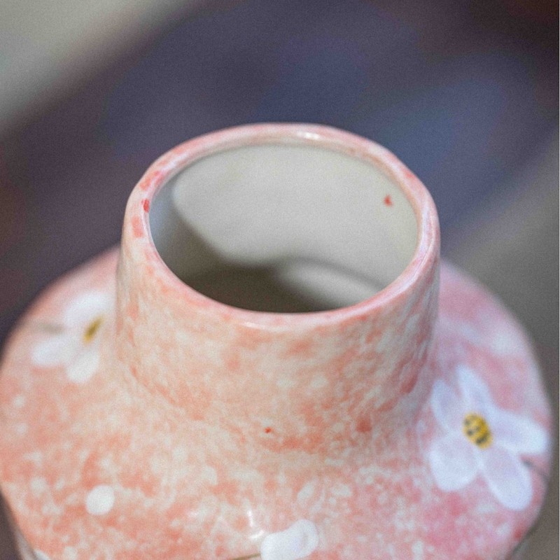 手绘粉釉黄釉花卉景德镇陶瓷花瓶油画花瓶手工陶艺干花装饰小花器|undefined