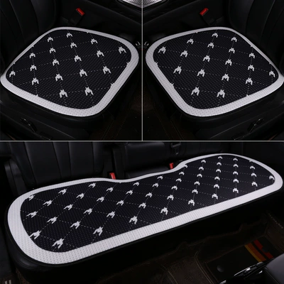 Seat cushion, seat cover Waist-Cushion, Summer Cooling Pad, Non-Slip Breathable - houndstooth-black-large-grid-three-piece-set-2-front-seats-rear-seat-strips-honeycomb