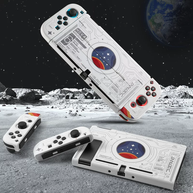 Cool Men Nintendo Switch OLED protective case NS game console protective set of starry sky theme base shell set