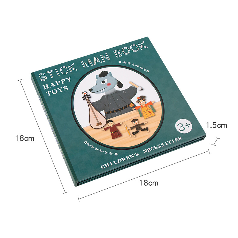 Rompecabezas magnético infantil transfronterizo pegatinas magnéticas libro Letras matemáticas animales pinyin rompecabezas cognitivo educación temprana Stickman image 7