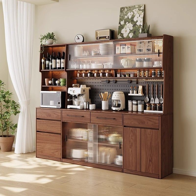Nailed Solid Wood Sideboard Against the Wall Integrated Storage Cabinet Home Restaurant Retro Enf Grade Hole Board Storage Wine Cabinet