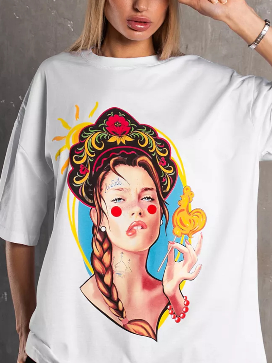 Summer Season Women's Gender Vacation, Simple Style Style Wholesale Women's Vacation Simple Style Human Half Sleeve T-Shirts