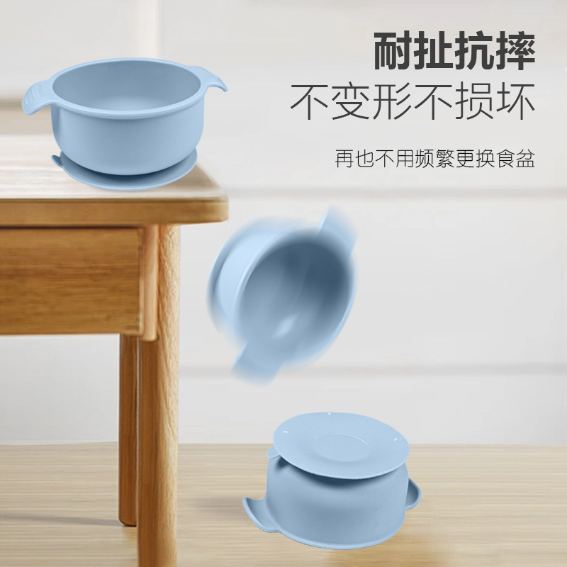 Placa de comedor para bebés silicona ventosas integradas placas de alimentos suplementarios para bebés placas divididas placas de alimentos suplementarios placas de cubierta para niños set de alimentación de cubiertos