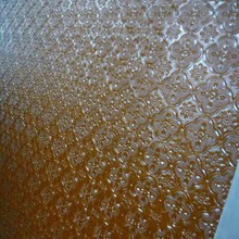 彩色压花玻璃 蓝海棠花 茶海棠花 透明色 规格齐全