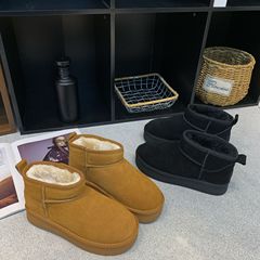 厚底雪地靴2025冬季新款加厚保暖套脚短靴男女士时尚百搭大人皮靴