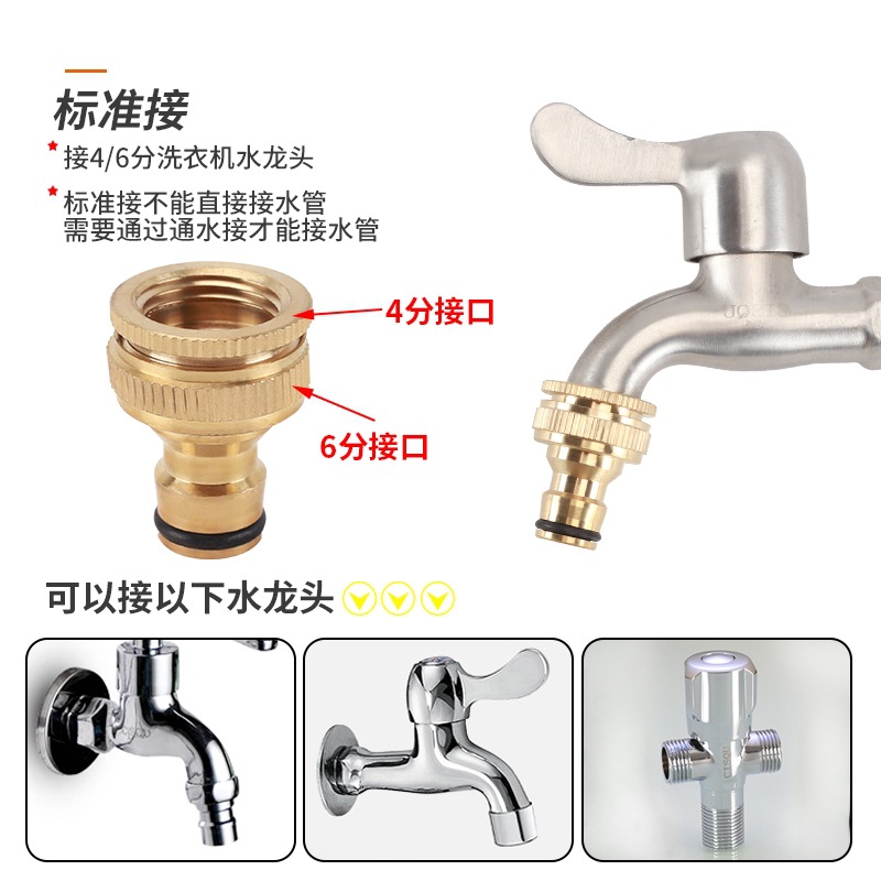 Cuerpo de cobre de alta presión para lavar coches conector rápido 4 minutos 6 minutos manguera de grifo de lavadora de agua conector de toque pezón accesorios de lavado de coches