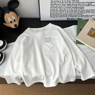 2024 Korean-style Autumn and Winter Cotton Long-sleeved T-shirt Boys Autumn Clothes Boys Base Shirt Children's Stylish Fashion Top