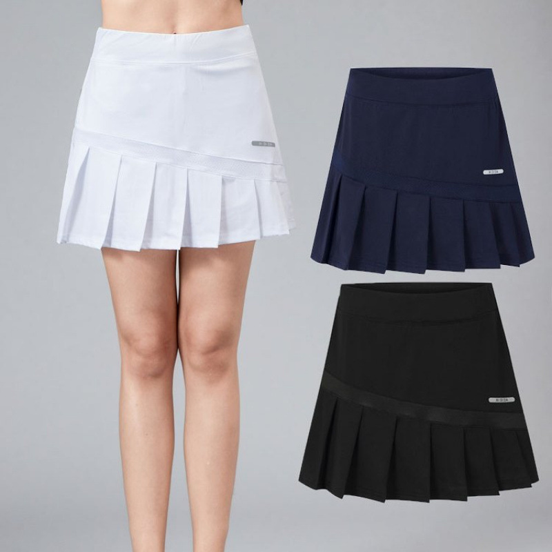Sports Short Skirt, Badminton and Tennis Skirt, Two-In-One Design, Fitness, Running, Marathon, Pleated Half Skirt, Summer Style