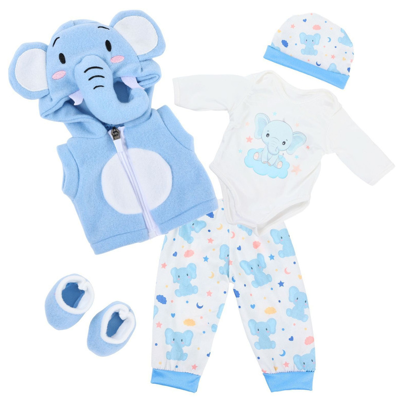 18inch American Girl Doll Clothes 40cm Simulation Doll Clothes Four-Piece Plush Cartoon Clothes