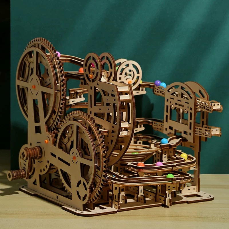 temu explosión 3D puzzle tridimensional órbita marmol laberinto juguetes de madera modelo de túnel espacio-tiempo puzzle tablero